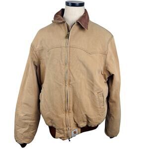 VTG HTF Carhartt Quilted Duck Jacket JQ2TTE Santa Fe Discontinued Snaps TALL